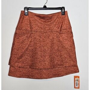 Lucky in Love Tennis Golf Skort Camel Ostrich Print Tiered Ruffle‎ Size S NEW